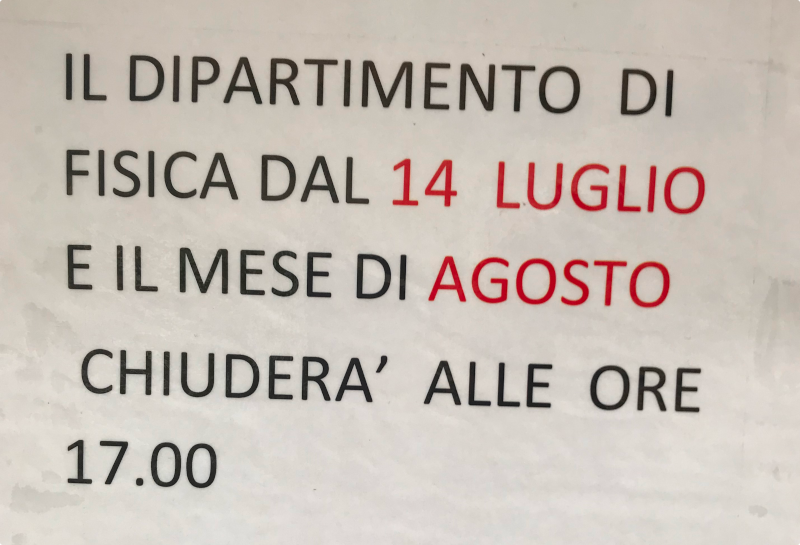 Orario estivo 2025